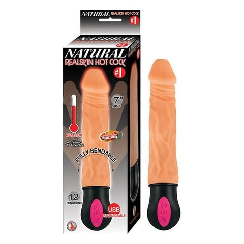 Nasstoys NATURAL REALSKIN 7 Inch Heated Vibrating Dildo with Body Temperature - Vibrating Dildos