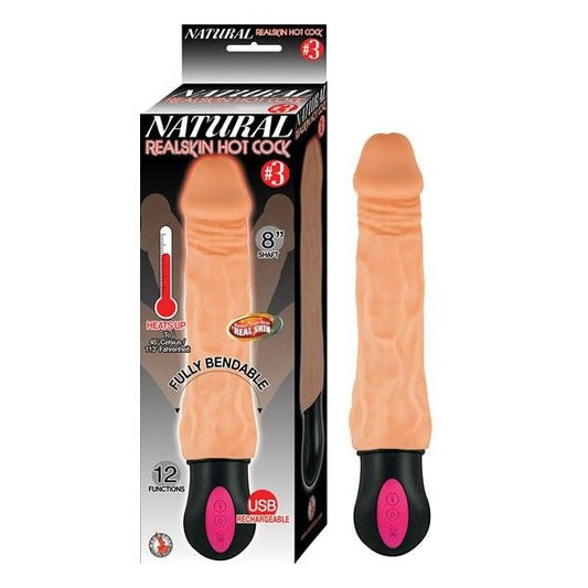 NATURAL REALSKIN 8 Inch Hot Cock No. 3 AU Cock Toy Store - - Vibrating Dildos