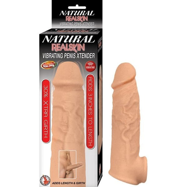 NATURAL REALSKIN Vibrating Penis Xtender Phthalates Free - - Pumps, Extenders and Sleeves