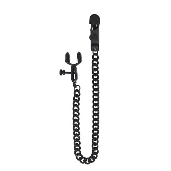 Open Press Tit Clamps With Black link chain - - Nipple and Clit Clamps