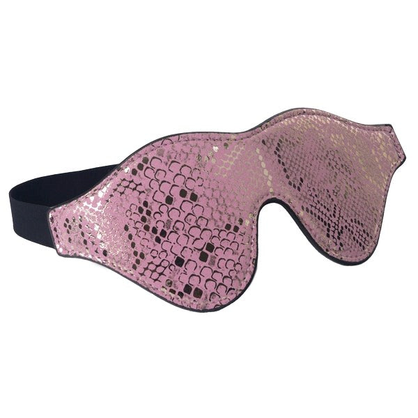 Pink Snake Blindfold Leather Lined BDSM Aid - - Masks And Blindfolds