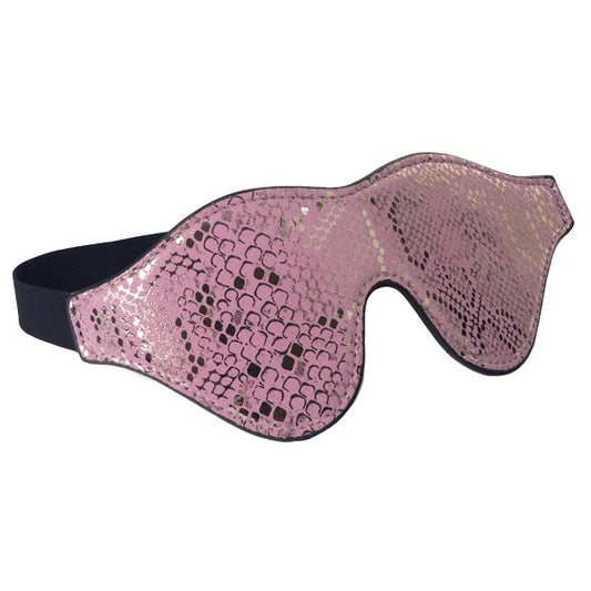 Pink Snake Blindfold Leather Lined BDSM Aid - - Masks And Blindfolds