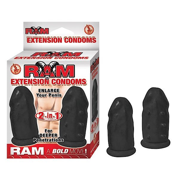RAM Extension Condoms 2 in 1 Length and Control - - Pumps, Extenders and Sleeves
