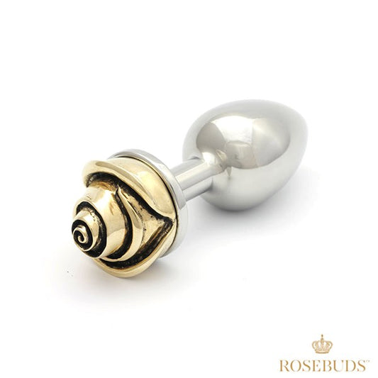 Rosebuds Luxe Anal Plug With Rose End Medium - - Butt Plugs