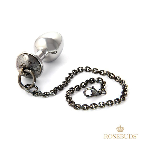 Rosebuds Luxe Metal Anal Plug With Chain Medium - - Butt Plugs