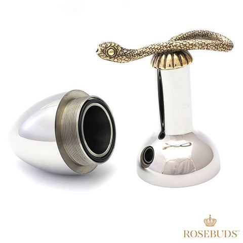 Rosebuds Luxe Metal Anal Plug with Snake Handle XXL Size Premium Stainless Steel - Butt Plugs