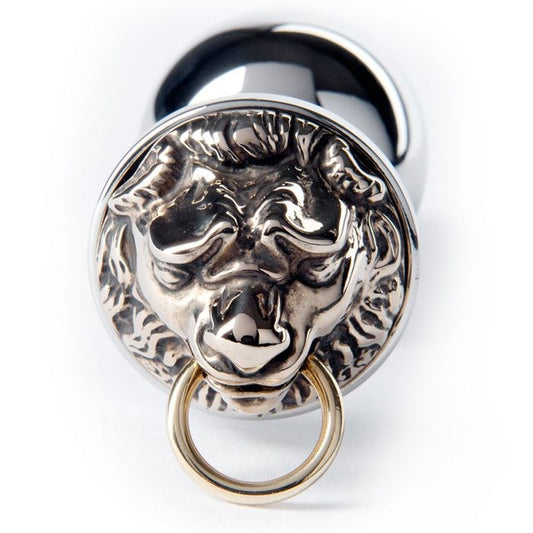 Rosebuds Luxe Steel Butt Plug With Golden Lion End Med - - Butt Plugs