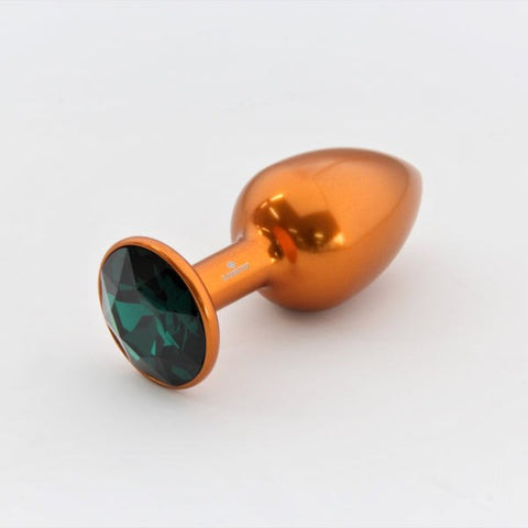 Rosebuds Orange Aluminium Butt Plug With Gem Medium Temperature Responsive - Butt Plugs