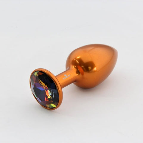 Rosebuds Orange Aluminium Butt Plug With Gem Medium Temperature Responsive - Butt Plugs