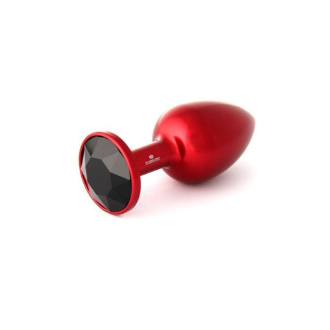 Rosebuds Jewelry Red Aluminium Butt Plug With Gem Medium Premium Crystal - Butt Plugs