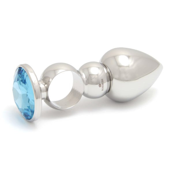 ROSEBUDS Ringed Stainless Steel Butt Plug Gem - - Butt Plugs