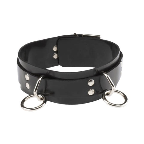 Spartacus Enterprises Rubberline Locking Bondage Collar with Lockable Hardware - Collars and Leads