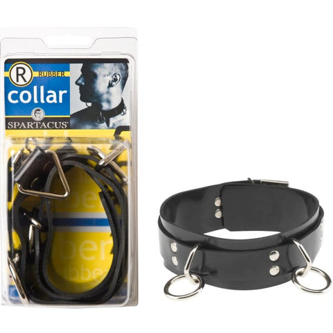 Spartacus Enterprises Rubberline Locking Bondage Collar with Lockable Hardware - Collars and Leads