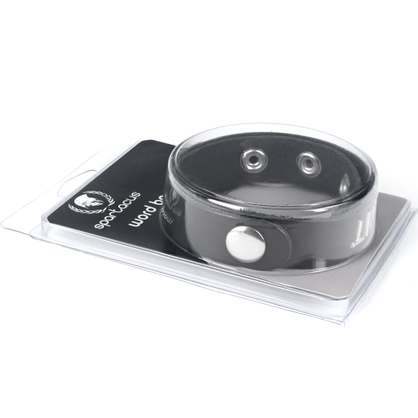 Spartacus Leather Wordband Collar - CUM DUMP - - Collars and Leads