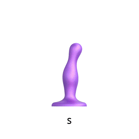 Strap On Me Dildo Plug Curvy Metallic Purple with Suction Cup Base - Anal Dildos