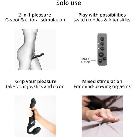 STRAP ON ME Multi Orgasm Bendable Strap On Night Blue Remote Control - Strap On Sextoys