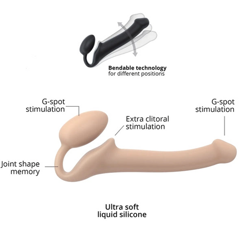 STRAP ON ME Semi Realistic Strapless Strap On Large for Dual Stimulation - Strap On Sextoys