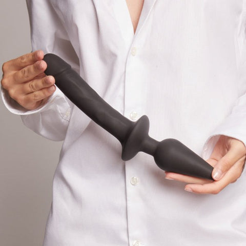 STRAP ON ME Switch Plug In Realistic Black Dual Function Dildo - Anal Dildos