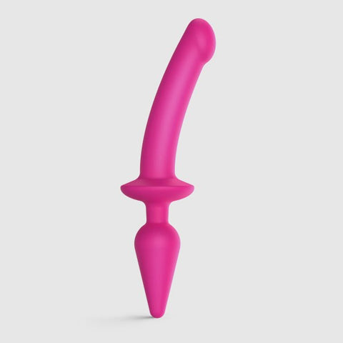 STRAP ON ME Switch Plug In Semi Realistic Fuchsia 2 in 1 Dildo and Plug - Anal Dildos