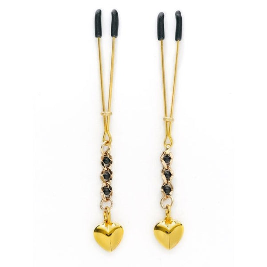 Tweezer Nipple Clamp With Heart Pendant Essential Cock Gear - - Nipple and Clit Clamps