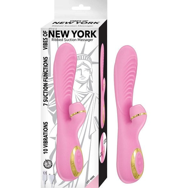 VIBES OF NEW YORK Ribbed Clitoral Suction Massager - - Clit Ticklers and Pulsators