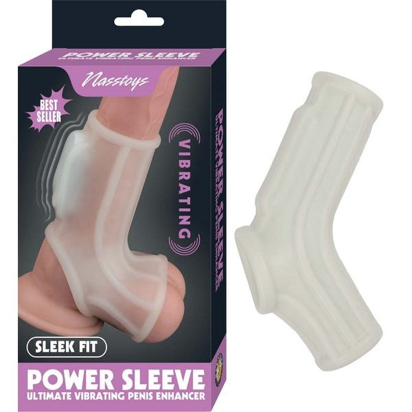 Vibrating Sleek Fit Wave Vibrating Power Cock Sleeve - - Pumps, Extenders and Sleeves