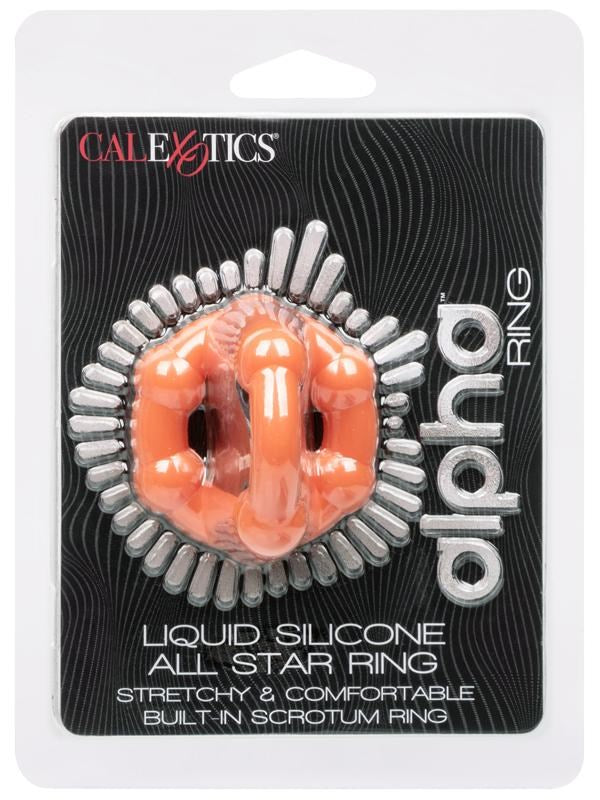 California Exotics Alpha Liquid Silicone All Star Scrotum Support Ring - - Stretchy Cock Rings
