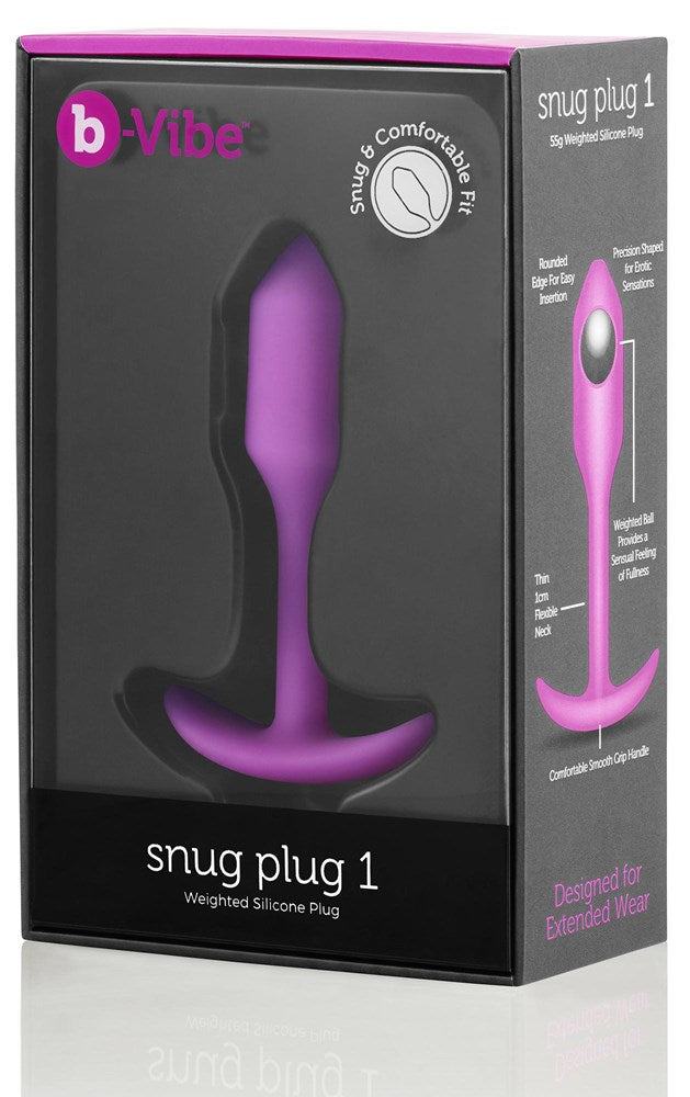 B Vibe Snug Plug Weighted Silicone Butt Plug for Anal Stimulation - - Butt Plugs