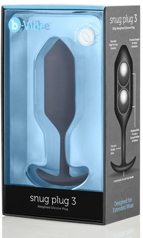 B Vibe Snug Plug 3 Weighted Silicone Butt Plug for Extended Anal Play - Butt Plugs