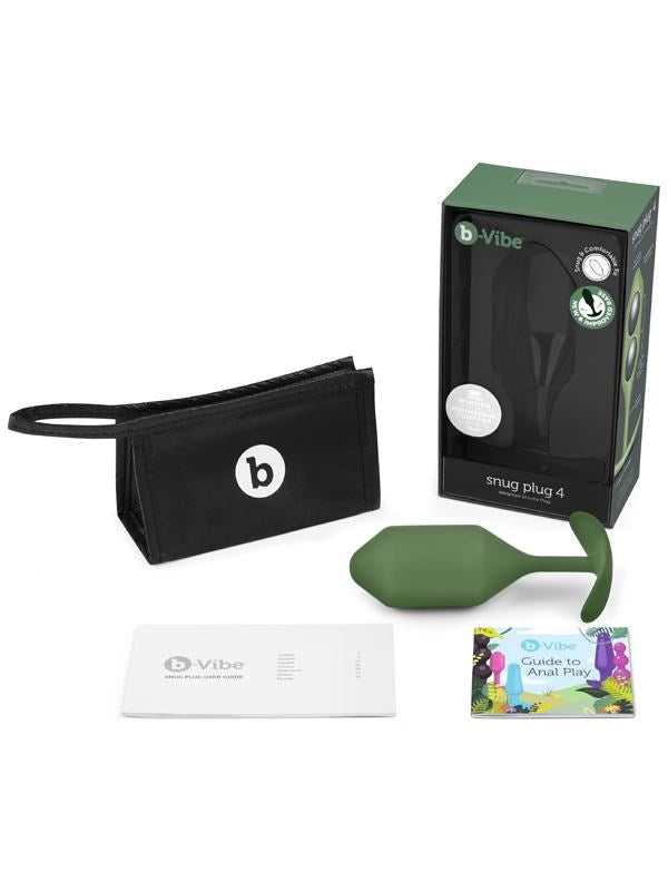 B Vibe Weighted Silicone Delight Snug Plug 4 Premium Weighted - - Butt Plugs