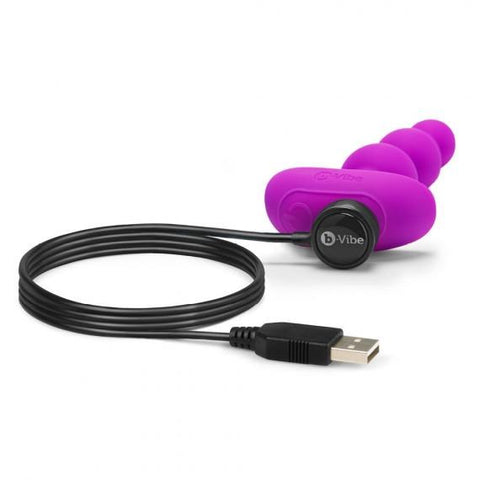 B Vibe Triplet Customizable Vibrating Anal Pleasure Beads Remote - Anal Beads and Balls