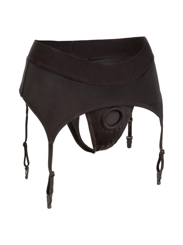 California Exotics Boundless Harness Compatible Thong with Garter 2XL/3XL - - G-Strings, Panties and Shorts