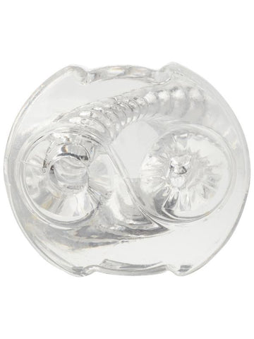 California Exotics Cyclone Dual Ribbed Realistic Male Stroker Clear TPE - Masturbators and Strokers