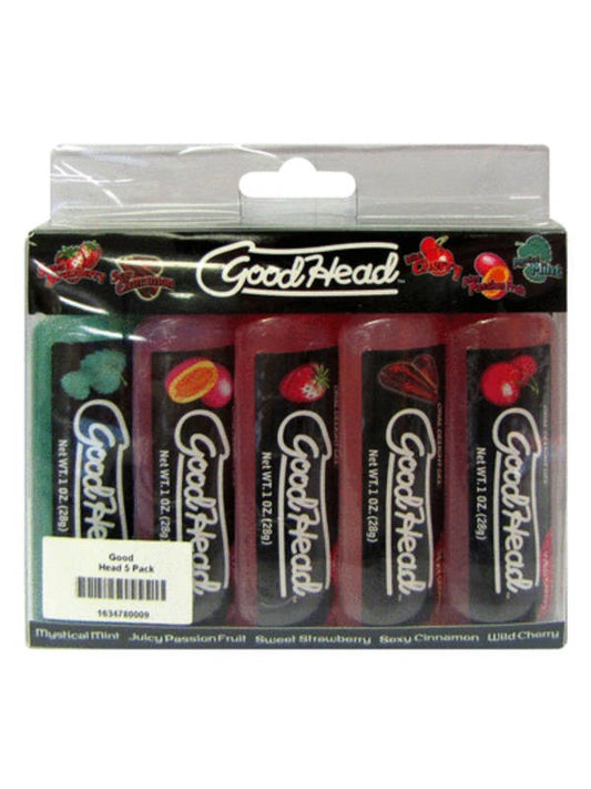 Doc Johnson GoodHead Gel 5 Pack Edible & Flavorful Enhancer - - Water Based Lubes