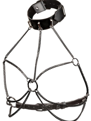 California Exotics Euphoria Collection Multi Chain Fetish Collar Harness - Collars and Leads