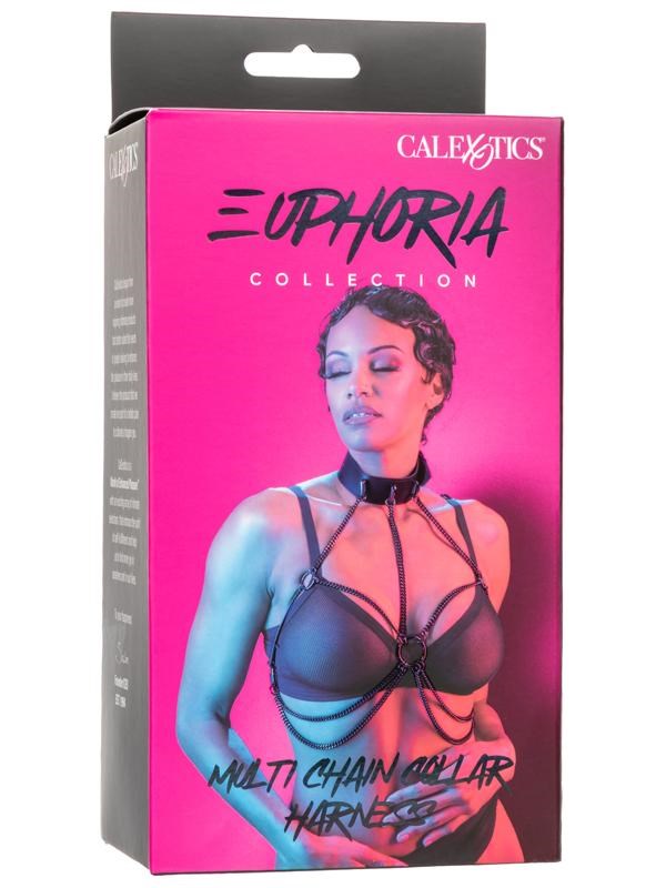 California Exotics Euphoria Collection Multi Chain Fetish Collar Harness - - Collars and Leads