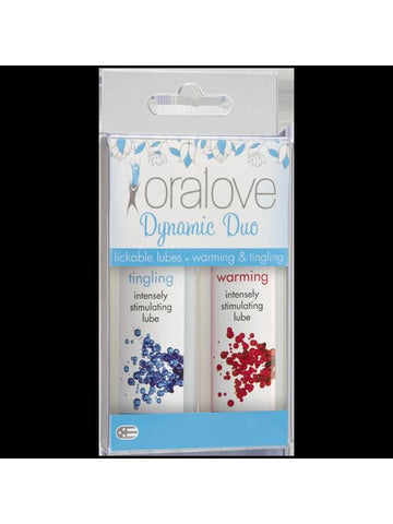 Doc Johnson Oralove Dynamic Duo Lickable Lubricant Warming and Tingling - Water Based Lubes