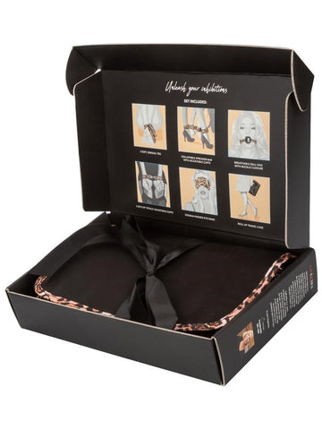 California Exotics Leopard Print 8 Piece Unleashed Surrender Bondage Set - Bondage Kits