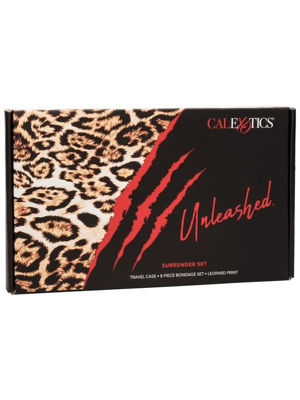California Exotics Leopard Print 8 Piece Unleashed Surrender Bondage Set - - Bondage Kits