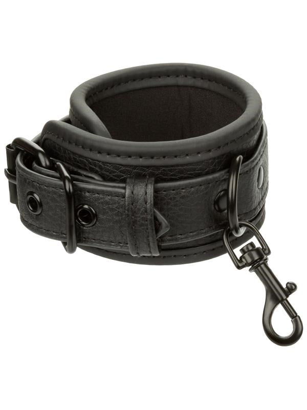 California Exotics Nocturnal Collection Bondage Wrist Cuffs Black PVC - - Cuffs and Restraints