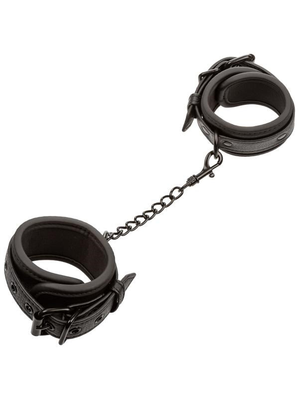 California Exotics Nocturnal Collection Bondage Wrist Cuffs Black PVC - - Cuffs and Restraints