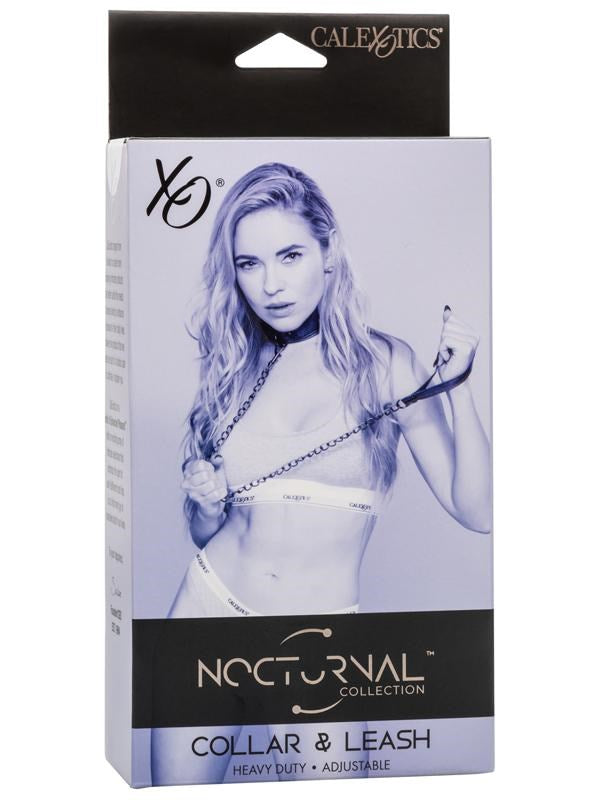 California Exotics Nocturnal Collection Fetish Collar & Leash BDSM Set - - Collars and Leads