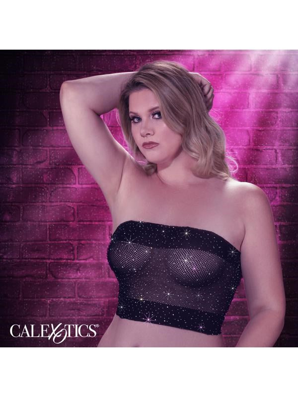 California Exotics Radiance Plus Size Stretchy Bandeau Top with Rhinestones - - Bras and Bra Sets