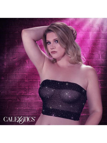 California Exotics Radiance Plus Size Stretchy Bandeau Top with Rhinestones - Bras and Bra Sets