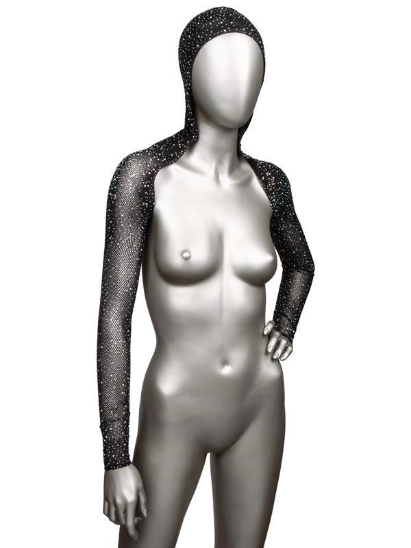 California Exotics Radiance Stylish & Versatile Hooded Shoulder Shrug Rhinestone - - Wigs and Gloves