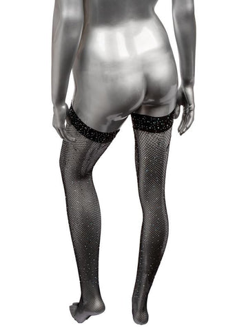 California Exotics Radiance Womans Thigh High Stockings with Rhinestones - Fishnet and Thigh Highs