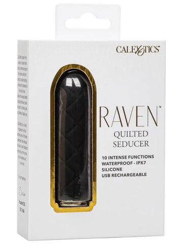 California Exotics Raven Quilted Seducer Compact 10 Functions Mini Vibrator - Bullet Vibrators
