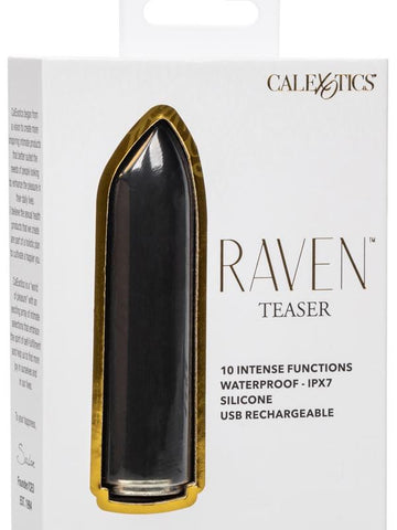 California Exotics Raven Teaser 10 Functions Bullet Vibrator Black - Bullet Vibrators