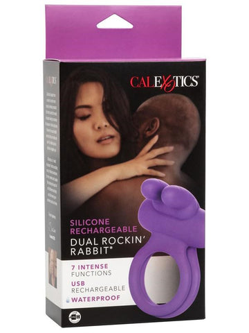 California Exotics Rechargeable Rockin Rabbit Enhancer Vibrating Cock Ring - Vibrating Cock Rings