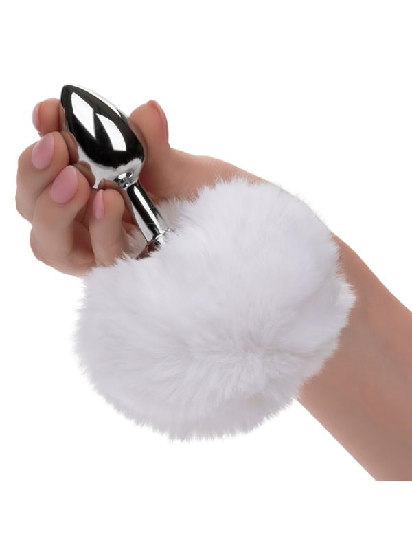 California Exotics Running Wild Bunny Metallic Anal Probe with Fluffy Tail - - Butt Plugs